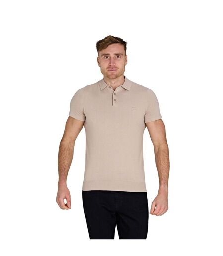 Mens Knitted Short-sleeved Polo Shirt Stone Raging Bull