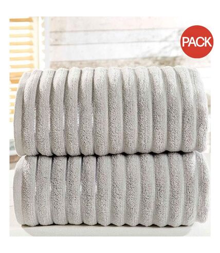 Pack of 2  Bale ribbed towel  one size silver Bedding & Beyond