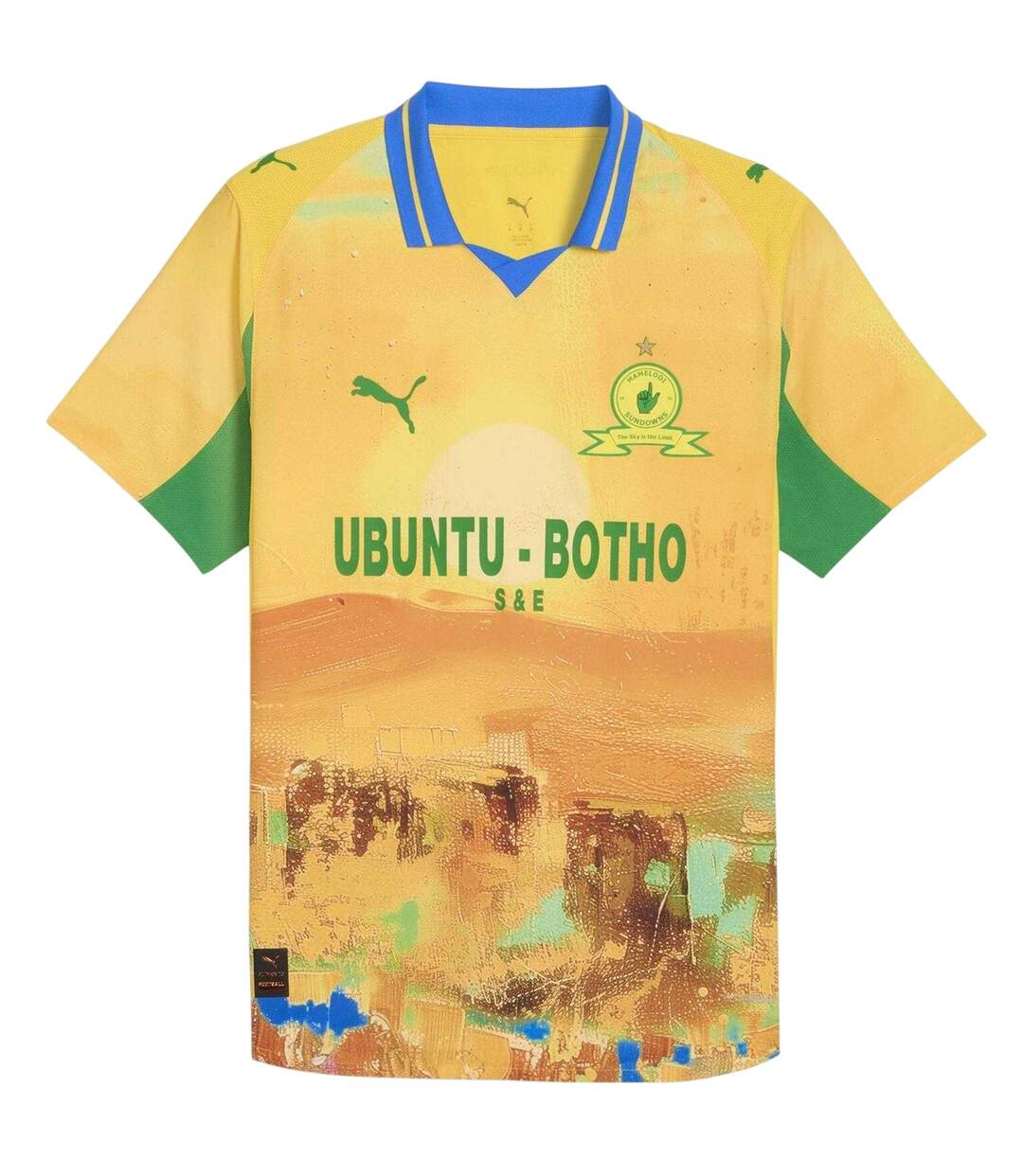 Mens Kidssuper Mamelodi Sundowns Fc Home Shirt Yellow Green Puma-1