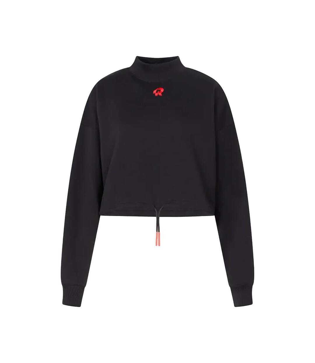 Womens/ladies Inky Crop Sweatshirt Black Red Run-2