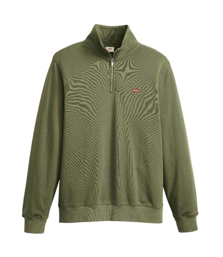 Mens Original Housemark Quarter Zip Sweatshirt Moss Olive Levis