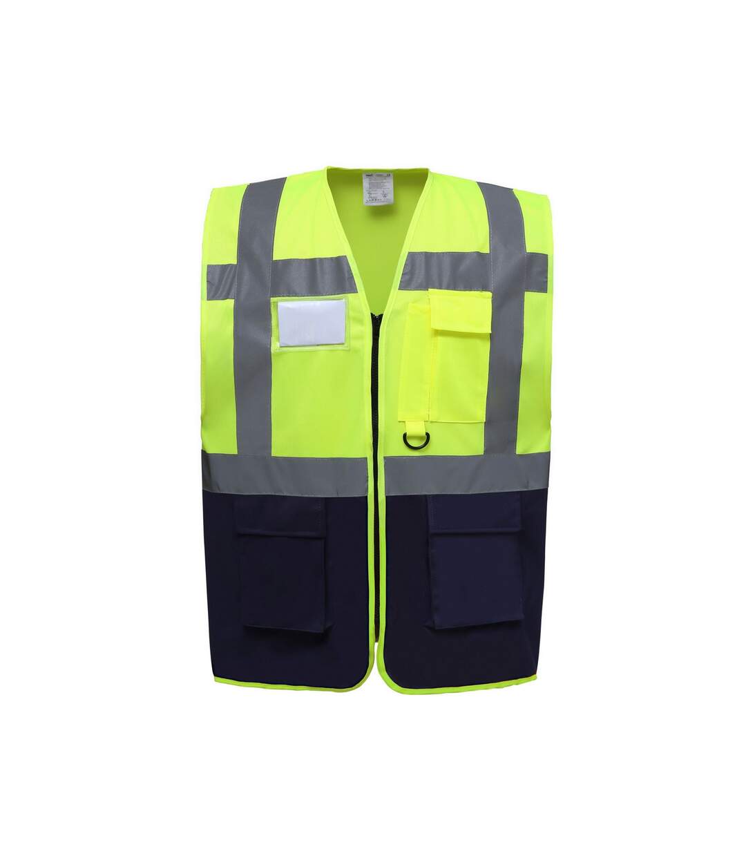 Gilet executive adulte jaune fluo / bleu marine Yoko-1