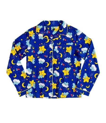 Ensemble De Pyjama Long Motif/style Rétro Femme Bleu Care Bears