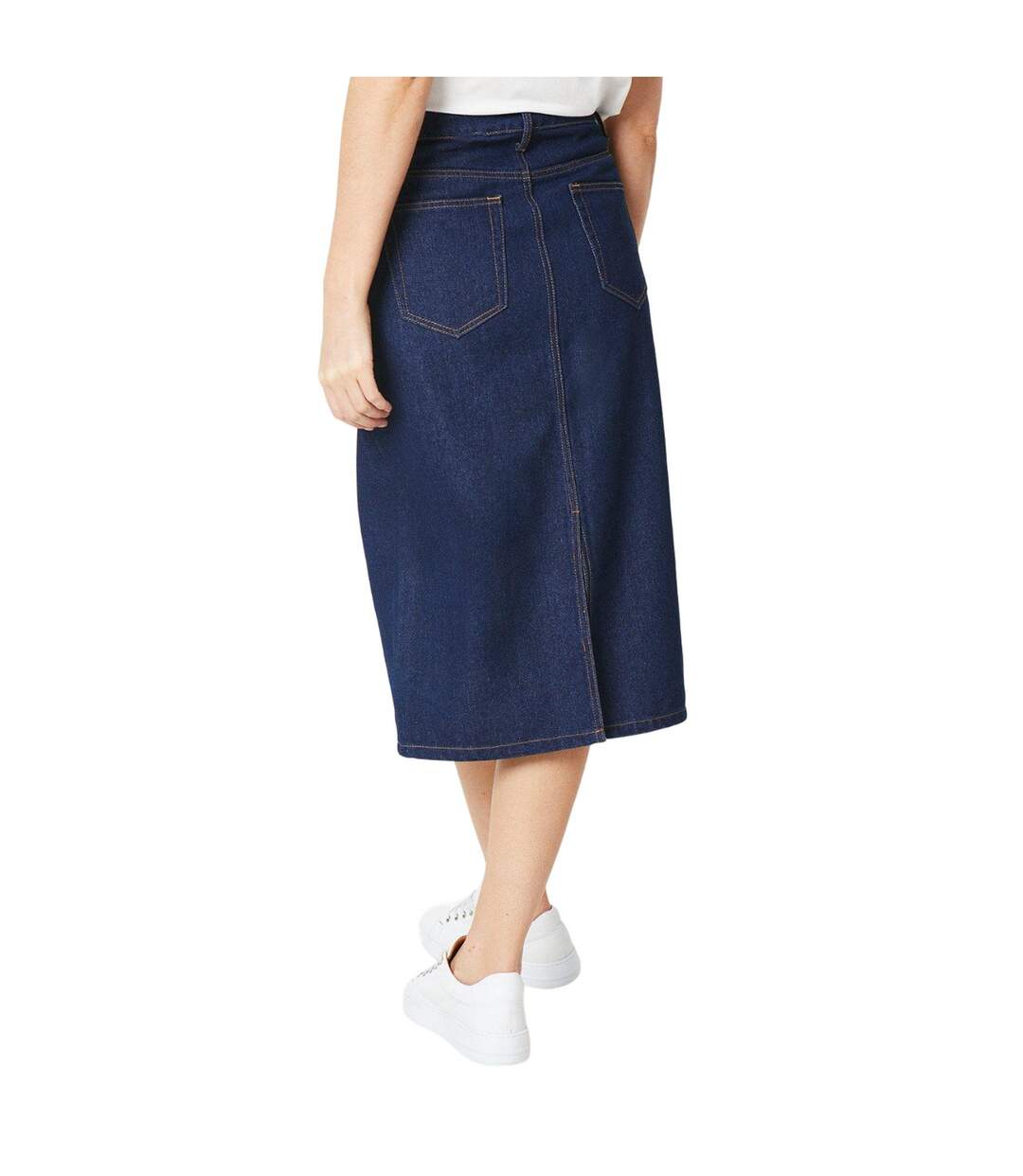 Womens/ladies denim split hem midi skirt indigo Principles-2