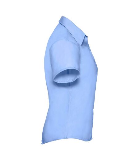 Russell Collection - Chemisier à manches courtes sans repassage - Femme (Bleu pâle) - UTBC1036