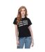 Womens/ladies stacked logo t-shirt black Armani-1