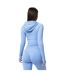 Womens/ladies Long-sleeved Full Zip Hoodie Brunnera Blue USA Pro-3