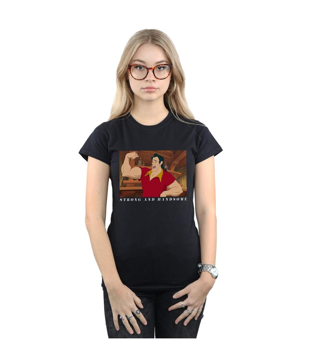 Disney - T-shirt BEAUTY AND THE BEAST HANDSOME BRUTE - Femme (Noir) - UTBI15427-2