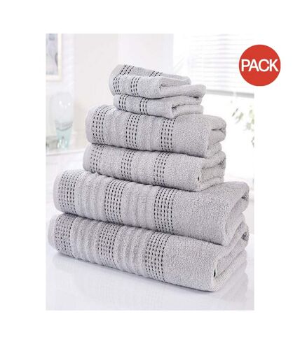 Pack of 6  Towel bale set  one size silver Rapport