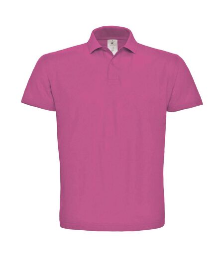 Mens id.001 cotton polo shirt fuchsia B&C