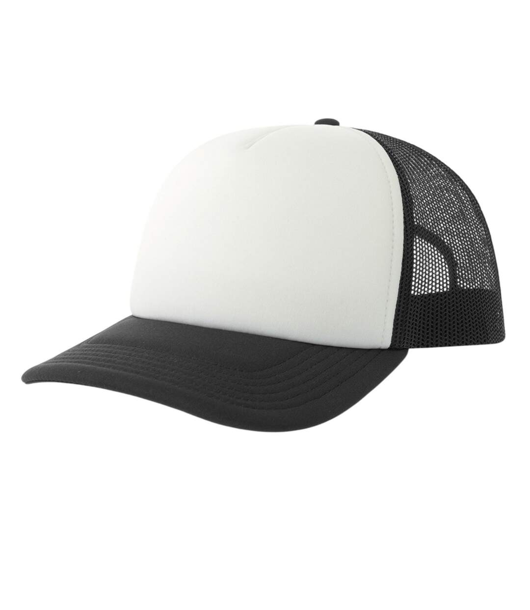 Casquette Trucker Motif/style 5 Panneaux Rapper-s Adulte Blanc Noir Atlantis-1