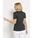 T-shirt côtelé uni droit court col V-2