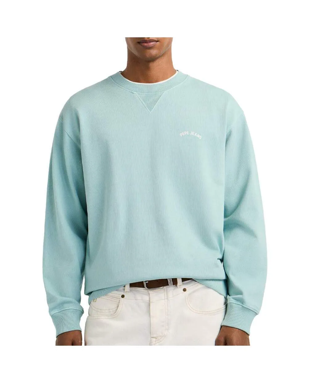 Sweat bleu clair homme pepe jeans john-1