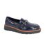 Womens/ladies Miranda Saddle Trim Court Shoes Navy Cipriata-3