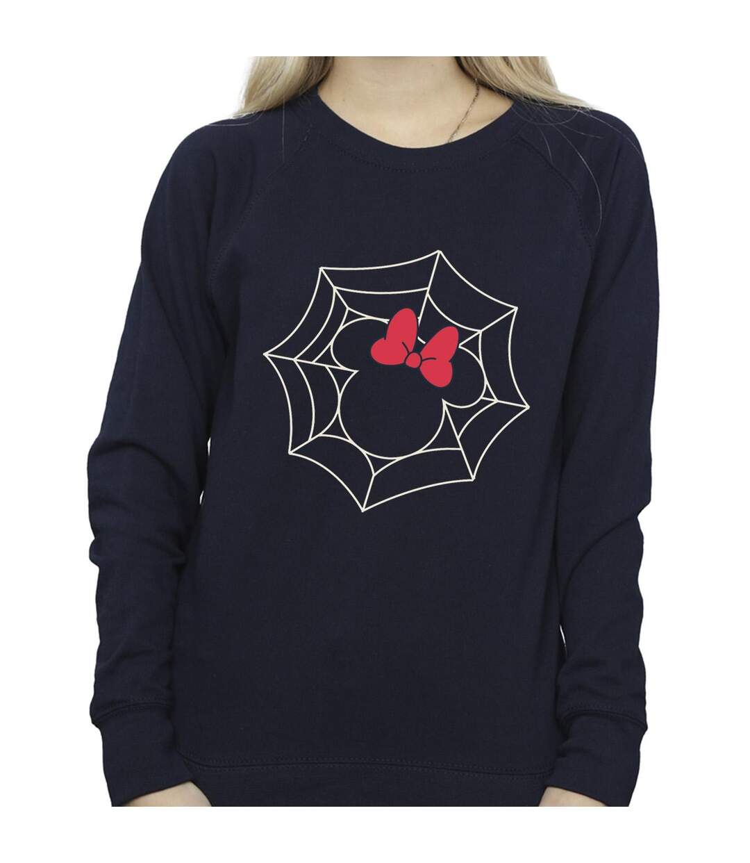 Disney Sweatshirt toile d'araignée Minnie Mouse Femme/Ladies (Bleu marine) - UTBI29249-3