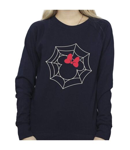 Disney Sweatshirt toile d'araignée Minnie Mouse Femme/Ladies (Bleu marine) - UTBI29249