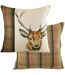 Hunter stag cushion cover 60cm x 40cm green/brown/red Evans Lichfield