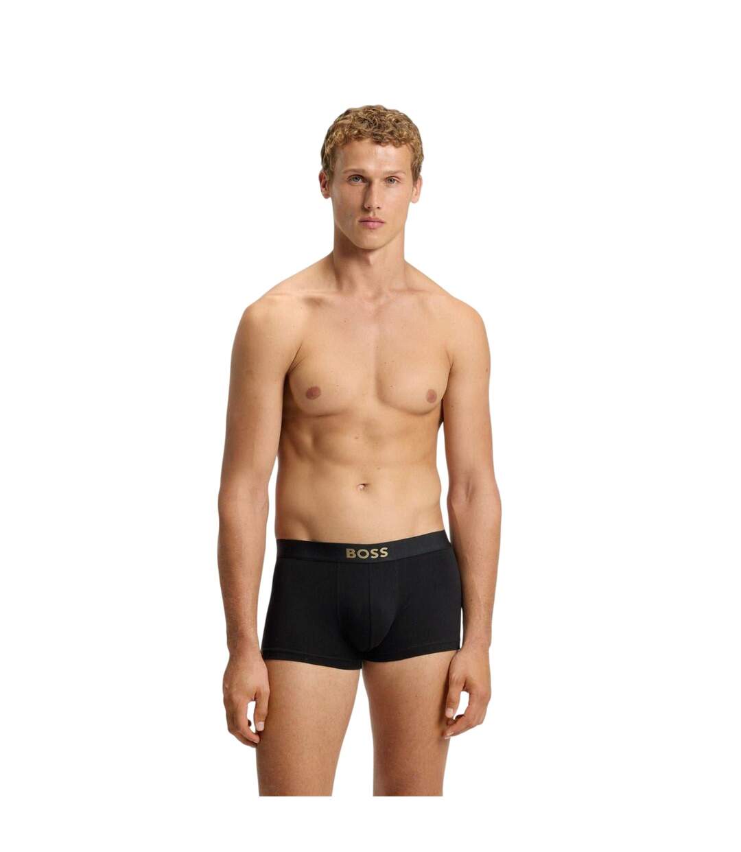 Lot De 3  Boxers Motif/style Logo Homme Noir Bleu Marine Gris Boss-3