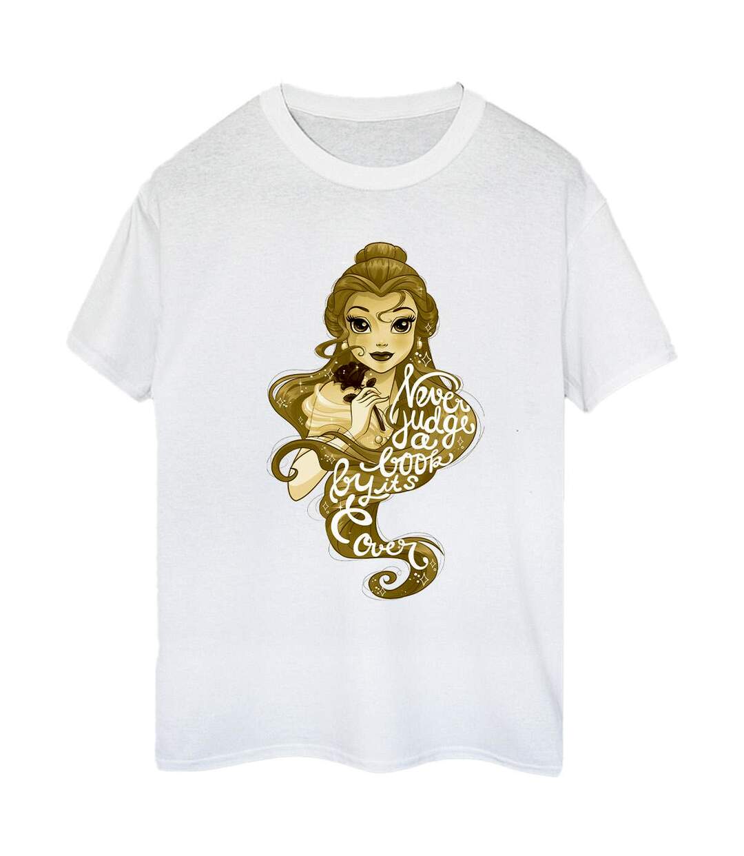 Disney - T-shirt BEAUTY AND THE BEAST NEVER JUDGE - Femme (Blanc) - UTBI14353-1