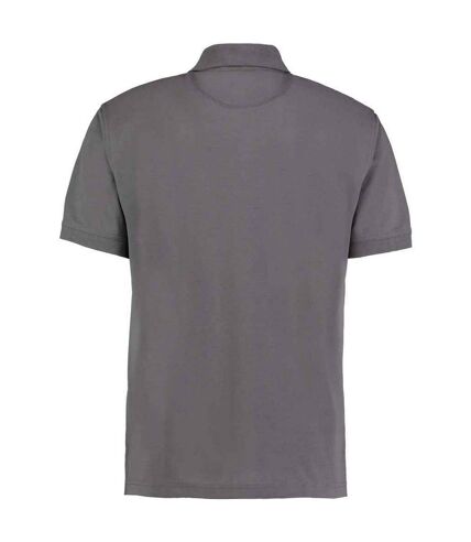 Mens klassic piqué polo shirt charcoal Kustom Kit