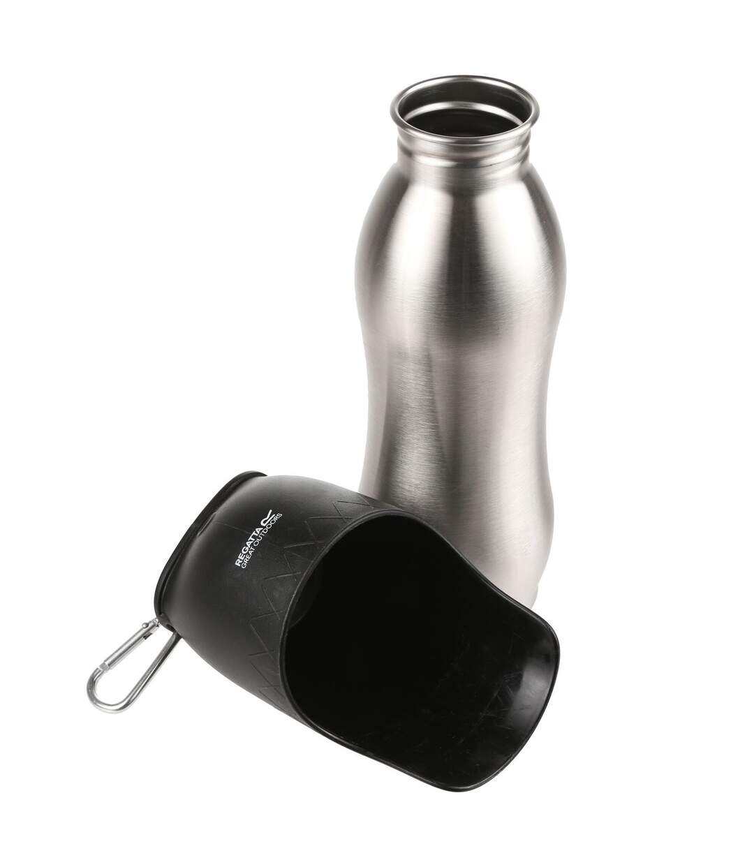 Stainless steel dog water bottle one size silver Regatta-2