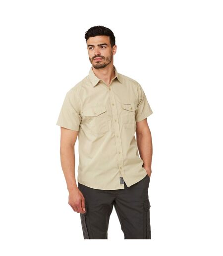 Mens Kiwi Short-sleeved Shirt Oatmeal Grey Craghoppers