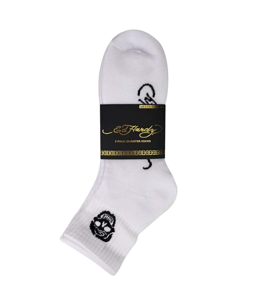 3 Pairs Men White Quarter Crew Lightweight Socks-2