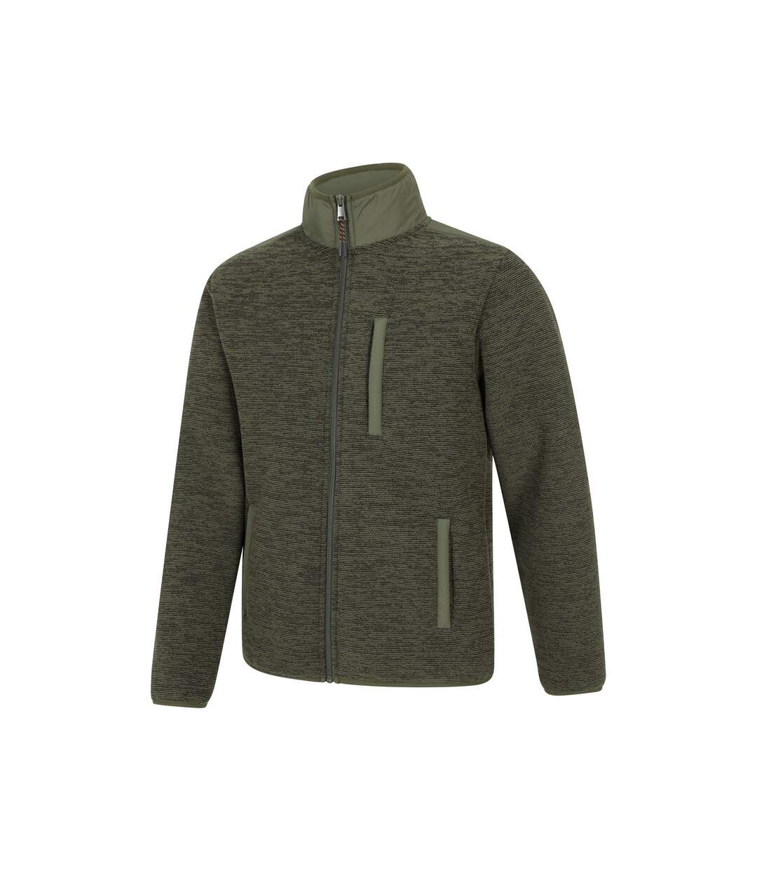 Mens Hayfield Faux Fur Lined Full Zip Fleece Top Khaki Green Mountain Warehouse-3