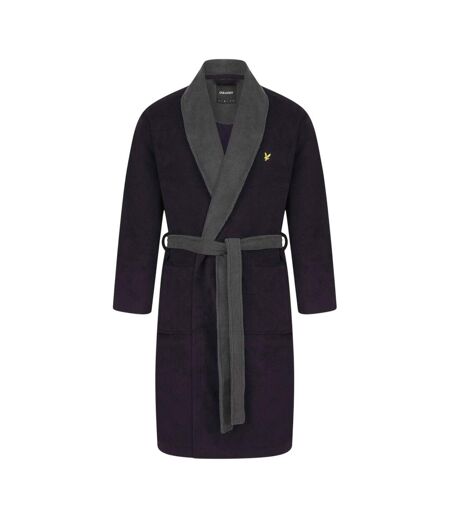 Mens Fleece Shawl Collar Long-sleeved Robe Peacoat Grey Lyle & Scott