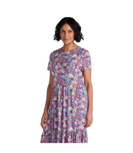 Womens/ladies Sardinia Floral Uv Tiered Dress Multicoloured Mountain Warehouse