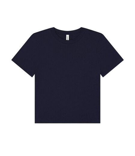 Womens/ladies Heavy Duty Boxy T-shirt Navy Bella + Canvas