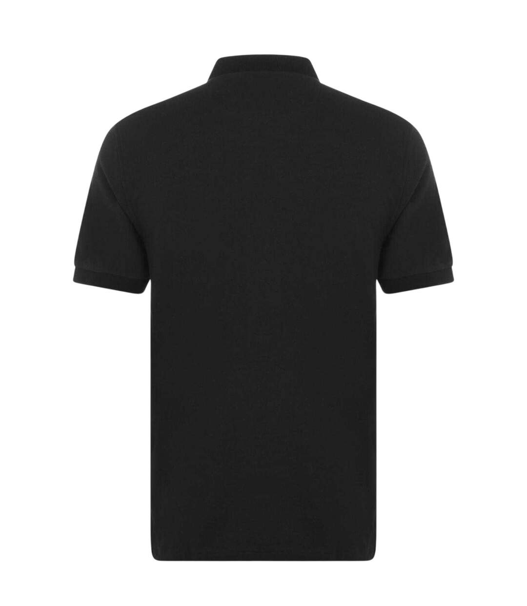Mens Cotton Short-sleeved Polo Shirt Black Farah-3