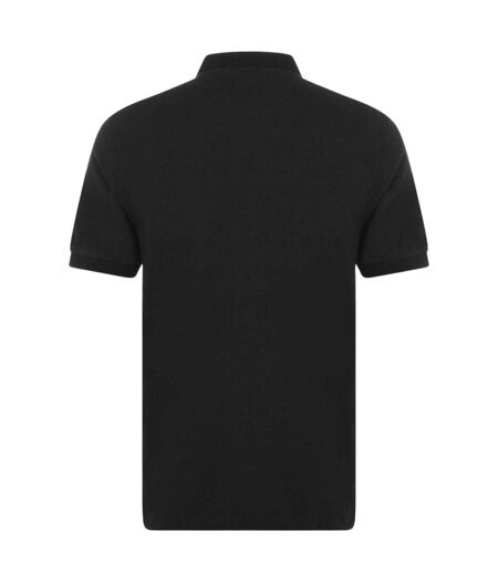 Mens Cotton Short-sleeved Polo Shirt Black Farah
