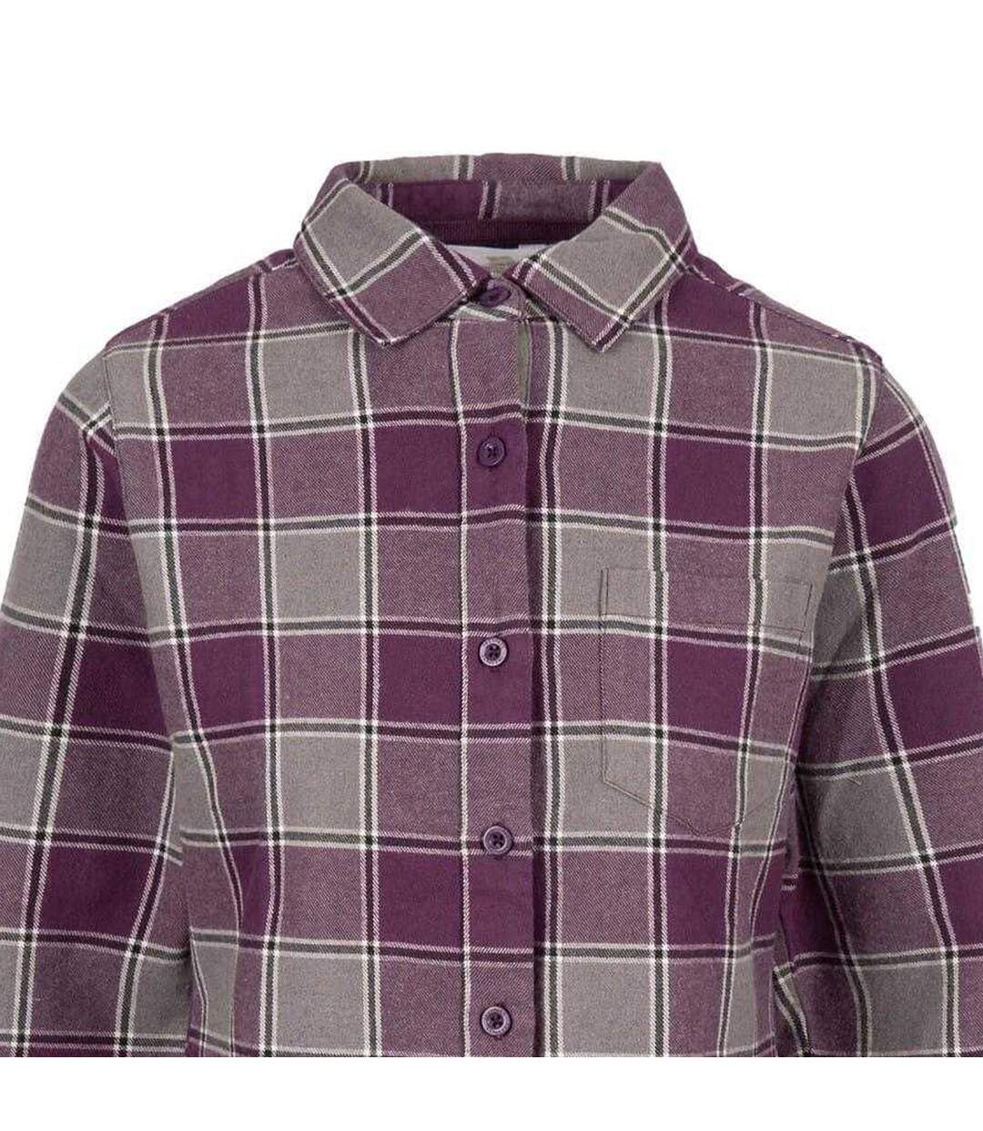 Chemise Manches Longues Motif/style À Carreaux Mindy Femme Mauve Foncé À Carreaux Trespass-3