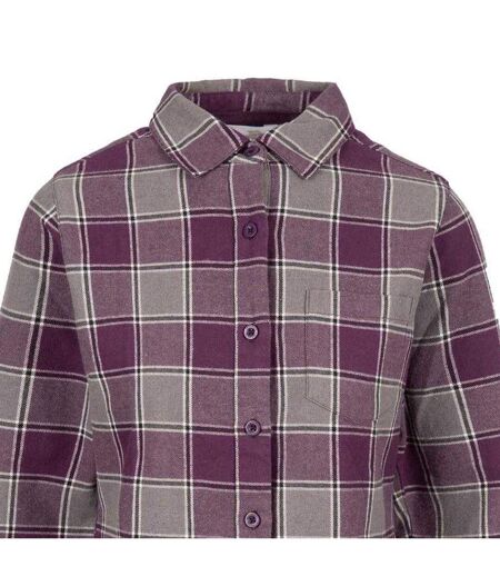 Chemise Manches Longues Motif/style À Carreaux Mindy Femme Mauve Foncé À Carreaux Trespass