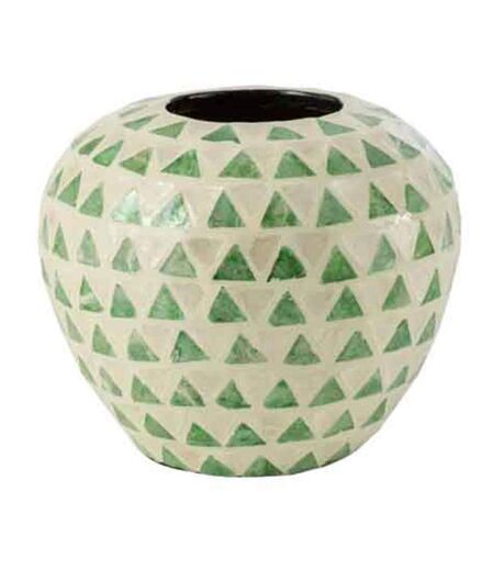 Vase Boule Motif Mosaïque Nuye 26cm Vert