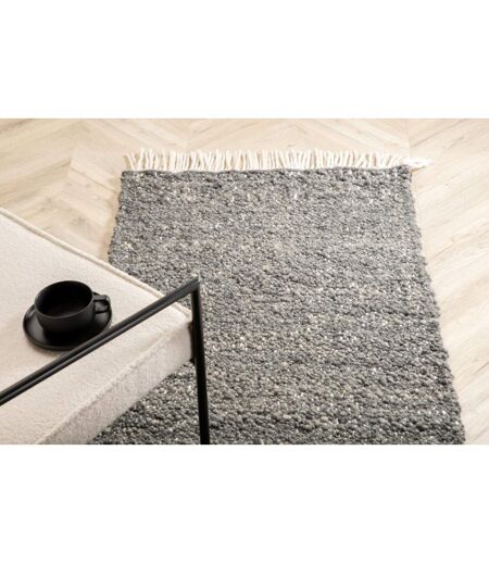 Tapis Déco en Laine Betina 80x250cm Gris