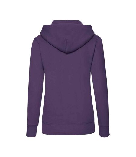 Classic lady fit hooded sweatshirt purple Fruit of the Loom