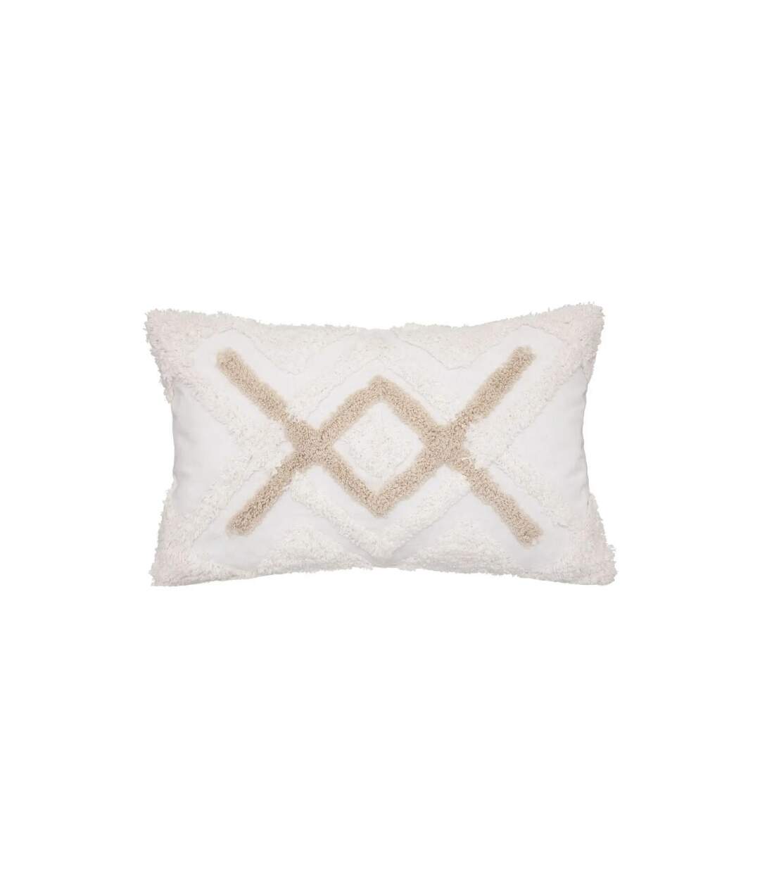 Housse de Coussin Tufté 30x50cm Ivoire & Lin-1