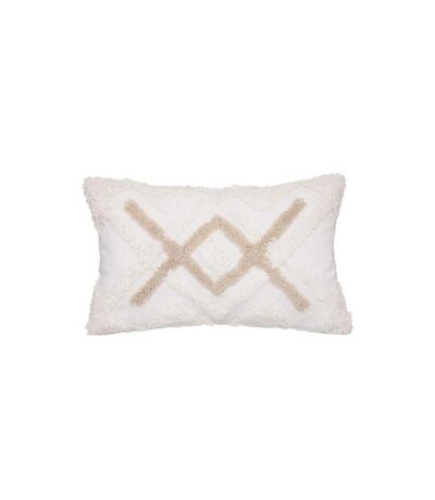 Housse de Coussin Tufté 30x50cm Ivoire & Lin