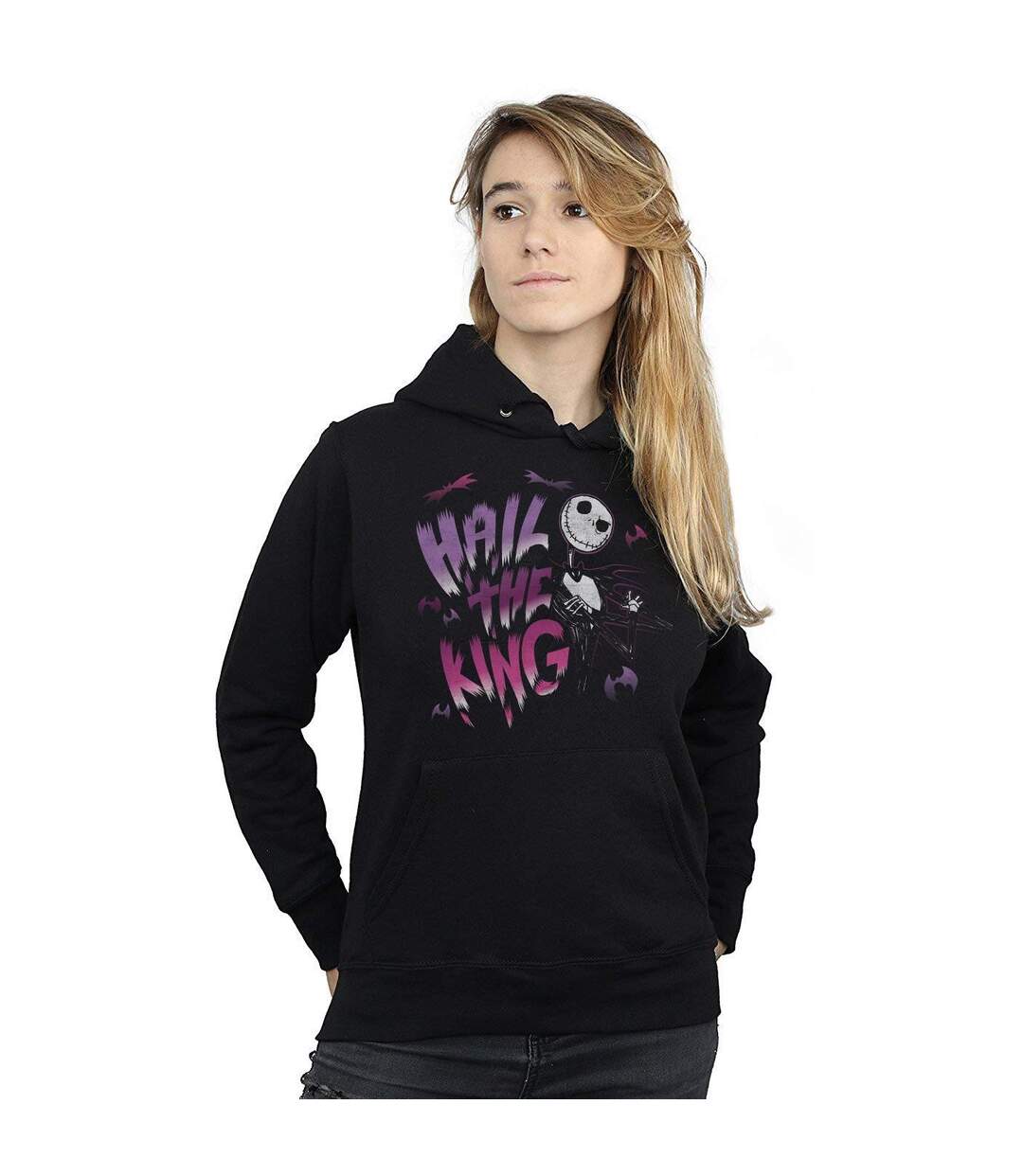 Disney - Sweat à capuche NIGHTMARE BEFORE CHRISTMAS HAIL THE KING - Femme (Noir) - UTBI12198-2