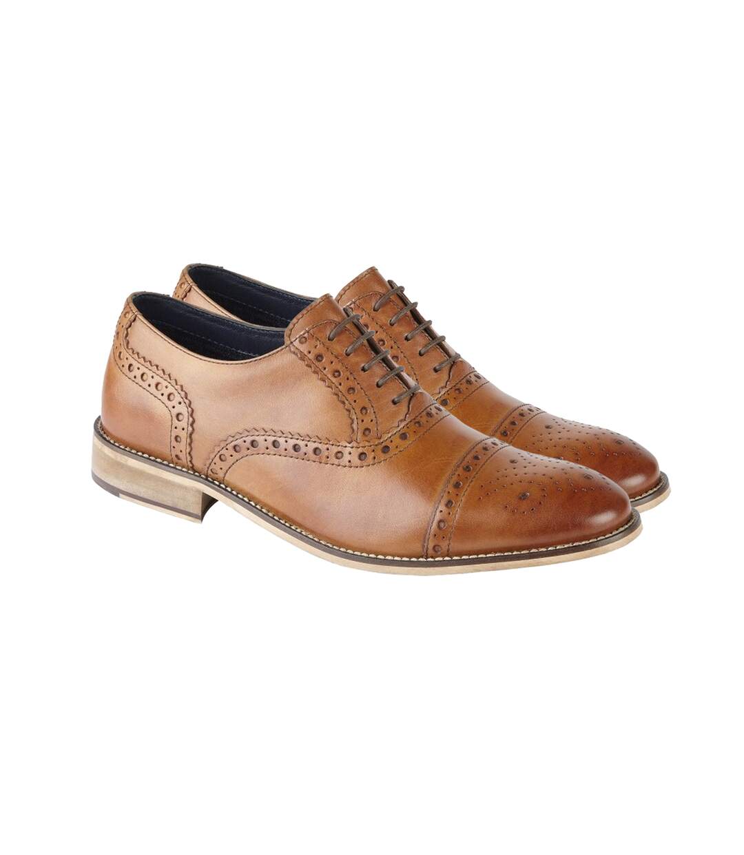 Chaussures brogues homme marron clair Roamers