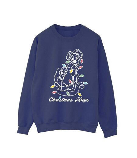 Disney Sweat Womens/Ladies Lady And The Tramp Christmas Hugs (Bleu marine) - UTBI23178