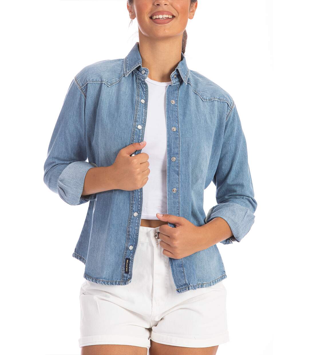 Chemise en denim bleached ROMMY-1