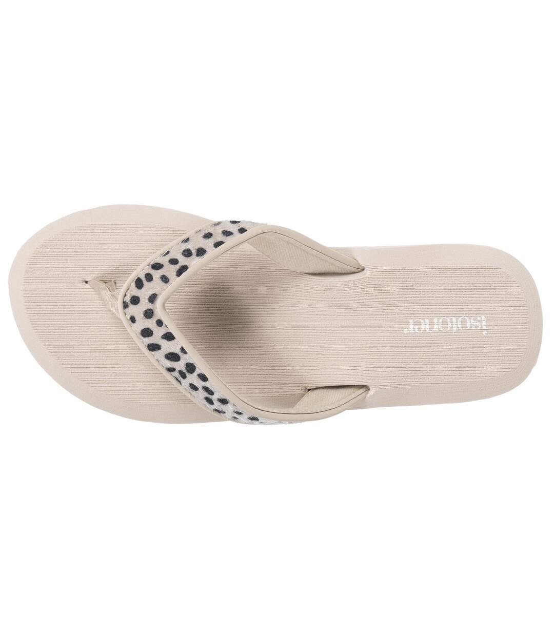 Isotoner Tongs femme sandales plage d'été, semelles eva légères et confortable, yoga jungle léopard-3