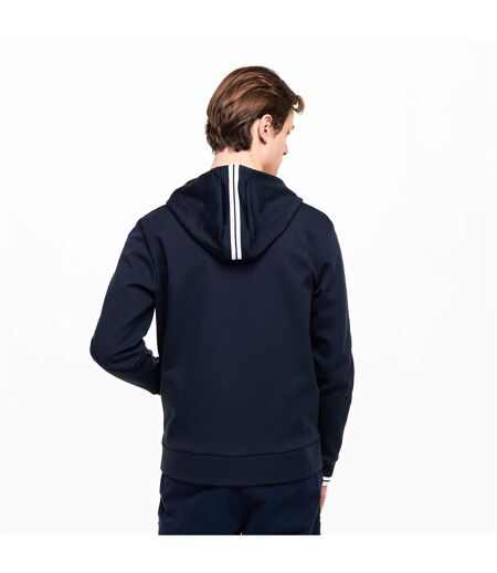 Mens Stretch Sport Full Zip Hoodie Dark Blue Boss