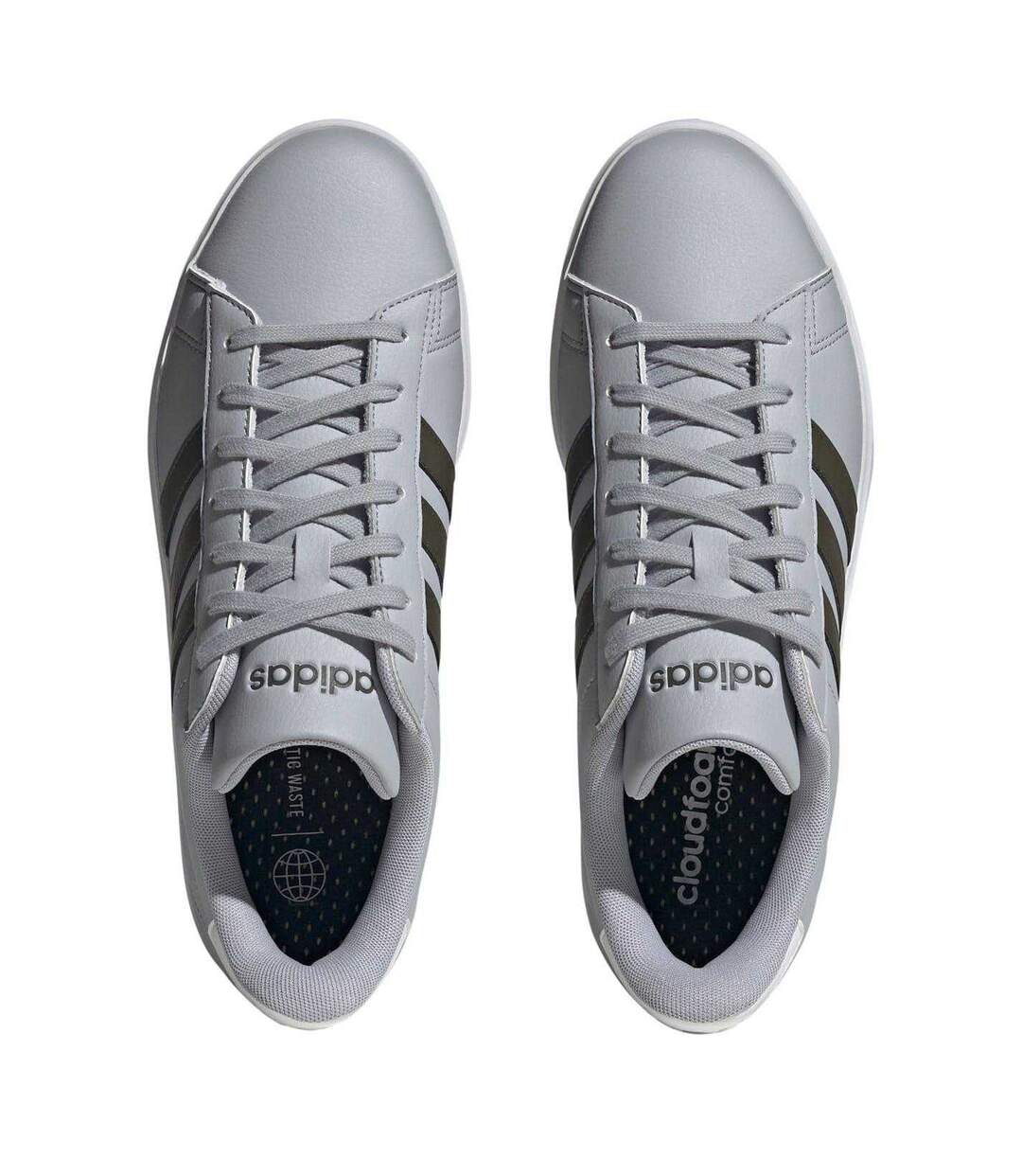 Mens Grand Court 2.0 3 Stripes Trainers Silver Adidas-4
