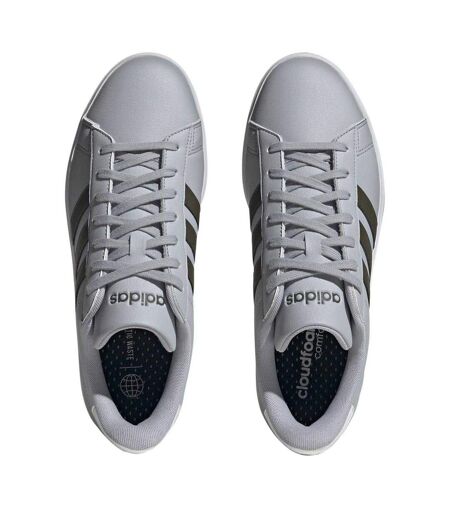 Mens Grand Court 2.0 3 Stripes Trainers Silver Adidas