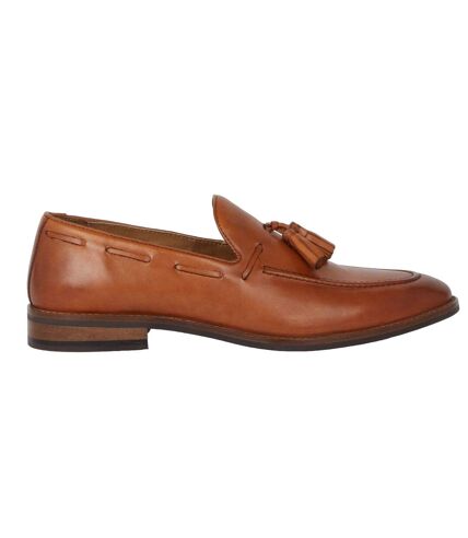 Debenhams Mens Abingdon Tassel Leather Loafers (Tan) - UTDH6391