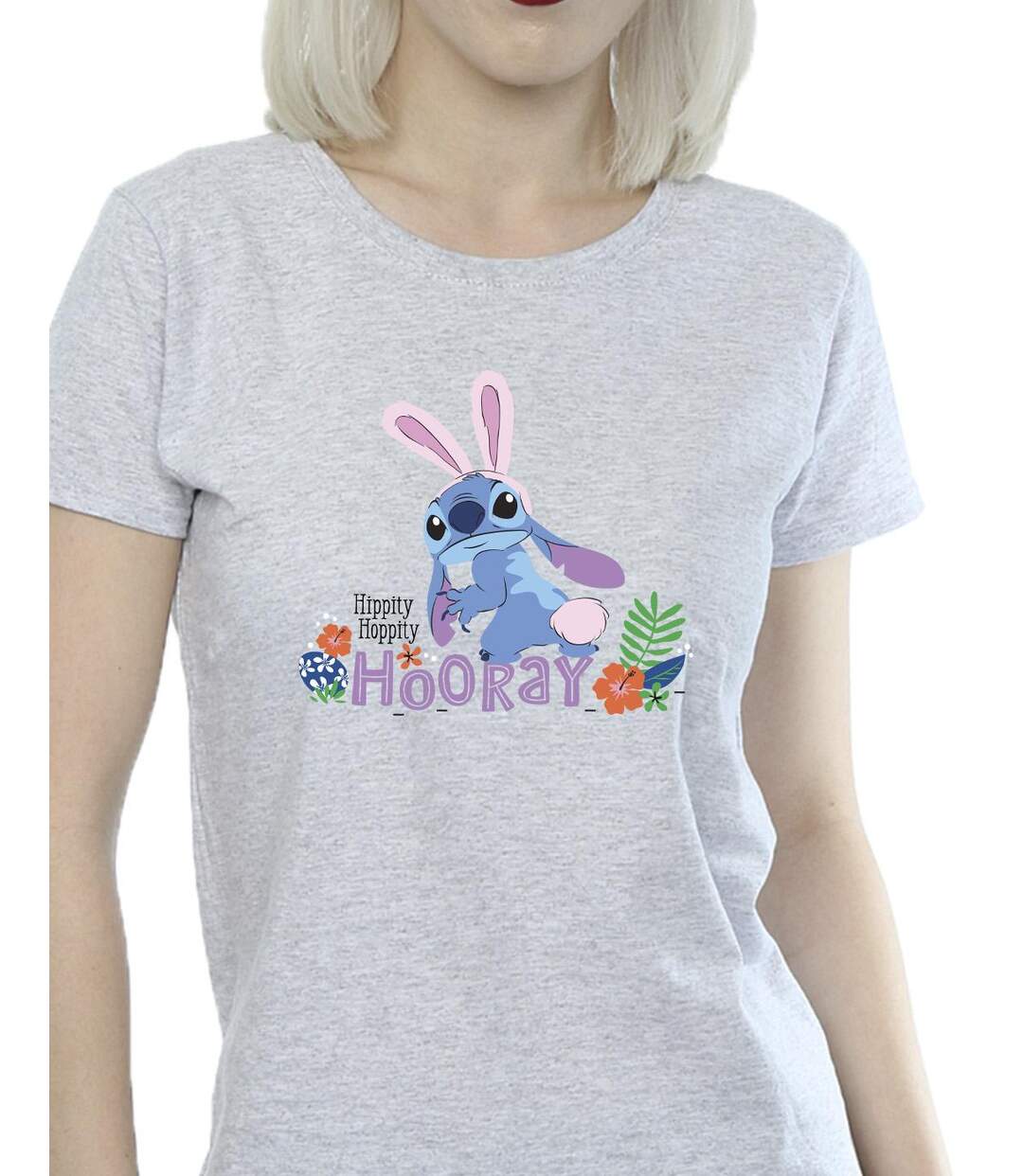 Disney T-shirt en coton Femmes/Ladies Lilo & Stitch Hippity Hop Stitch (Gris sportif) - UTBI25899-3